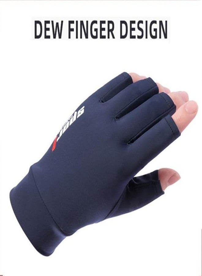 CaySep Men UV Protection Fishing Gloves Summer Outdoor Non Slip Fingerless Gloves for Hiking Driving Cycling Gloves - Image 3